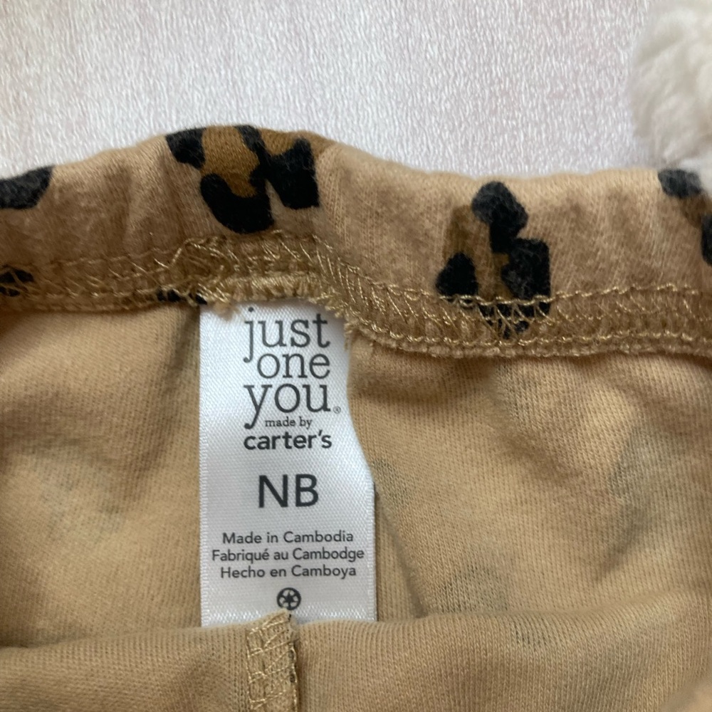 Carter’s. Fuzzy vest with leopard pants. - Picture 3 of 4